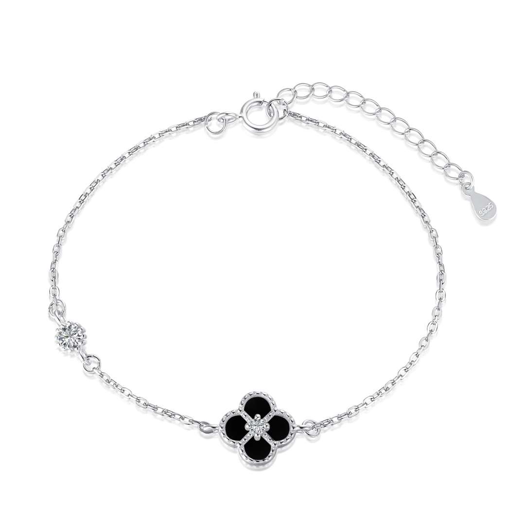 [Polaidi Jewelry]Delicate Four Leaf Clover Bracelet