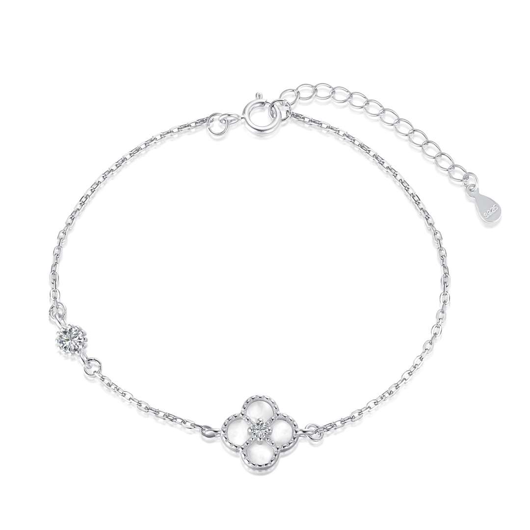 [Polaidi Jewelry]Delicate Four Leaf Clover Bracelet