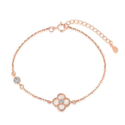 [Polaidi Jewelry]Delicate Four Leaf Clover Bracelet