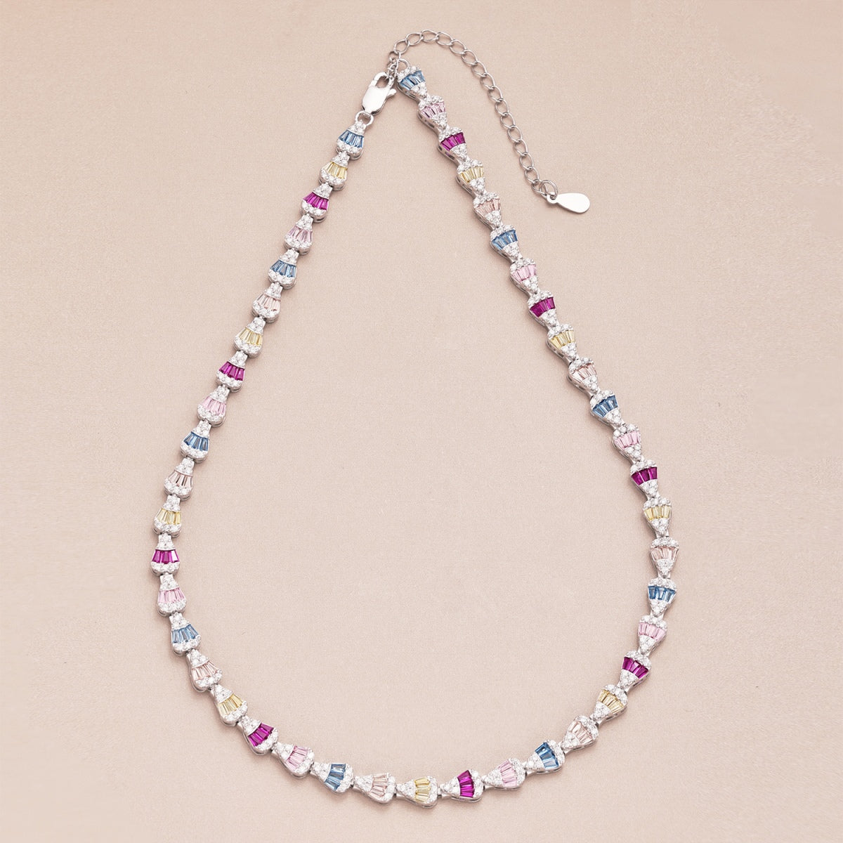 [Polaidi Jewelry]Radiant Colorful Rainbow Necklace