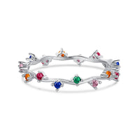 [Polaidi Jewelry ]Radiant Colorful Round Cut Daily Ring