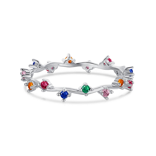 [Polaidi Jewelry]Radiant Colorful Round Cut Daily Ring