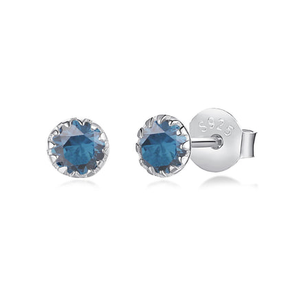 [Polaidi Jewelry]Sparkling Colorful Round Shape Earrings
