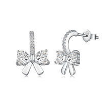 [Polaidi Jewelry ]Exquisite Earrings With Heart-Shaped Bow Design