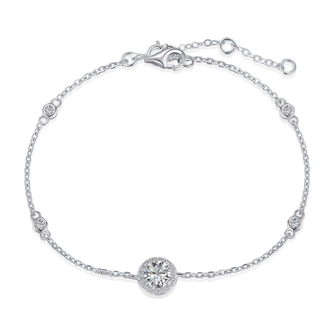 [Polaidi Jewelry]Dazzling Round Cut Shape Bracelet