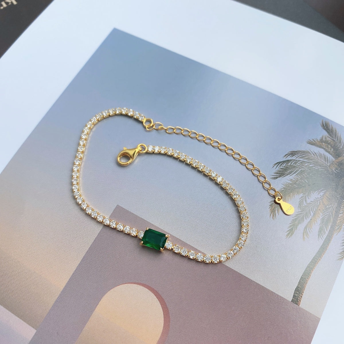 [Polaidi Jewelry]1.0 Carat Unique Emerald Cut Banquet Bracelet