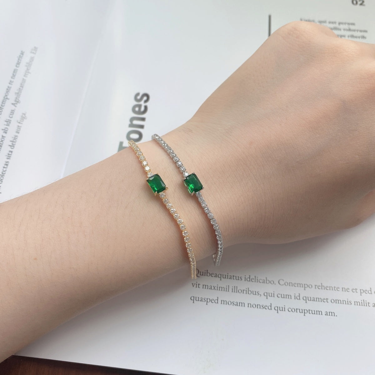 [Polaidi Jewelry]1.0 Carat Unique Emerald Cut Banquet Bracelet