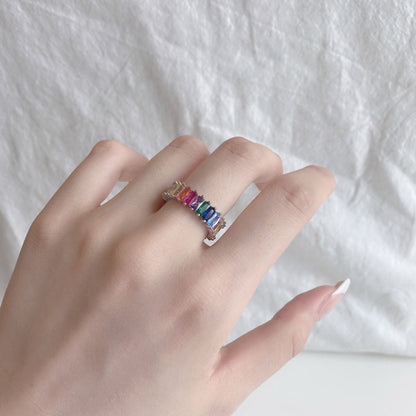 [Polaidi Jewelry]Unique Colorful Radiant Cut RIng