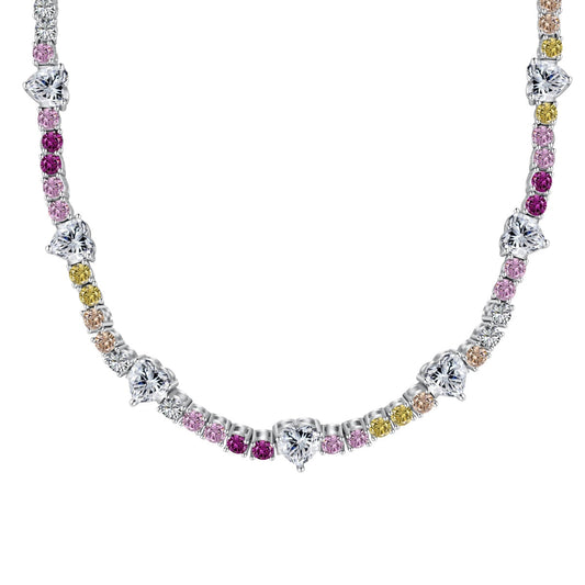 [Polaidi Jewelry ]Delicate Colorful Rainbow Tennis Chain