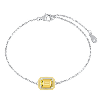 [Polaidi Jewelry]2.0 Carat Sparkling Colorful Emerald Cut Daily Bracelet