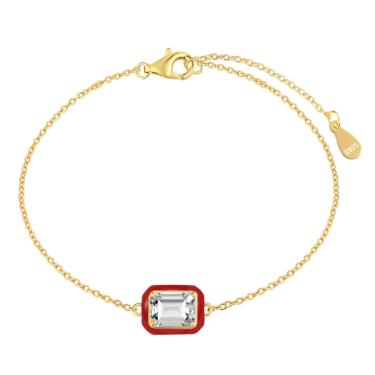 [Polaidi Jewelry]2.0 Carat Sparkling Colorful Emerald Cut Daily Bracelet