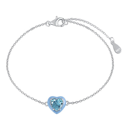 [Polaidi Jewelry]Sparkling Romantic Heart Shape Lover Bracelet
