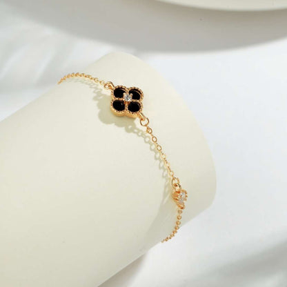 [Polaidi Jewelry]Delicate Four Leaf Clover Bracelet