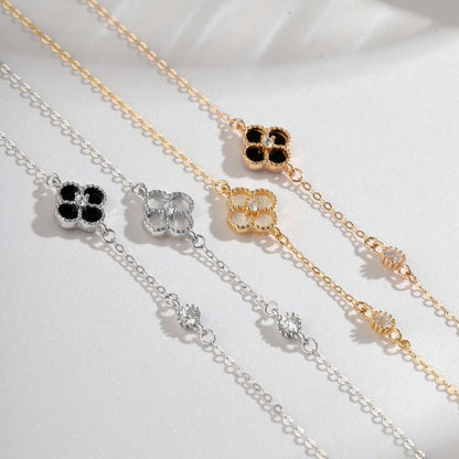 [Polaidi Jewelry]Delicate Four Leaf Clover Bracelet