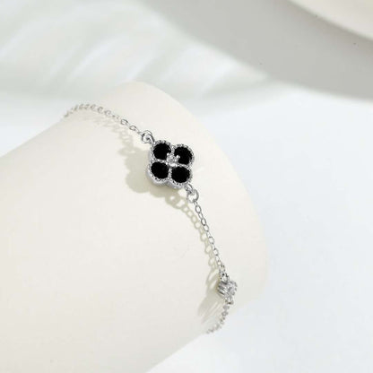 [Polaidi Jewelry]Delicate Four Leaf Clover Bracelet
