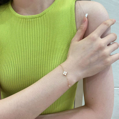 [Polaidi Jewelry]Delicate Four Leaf Clover Bracelet