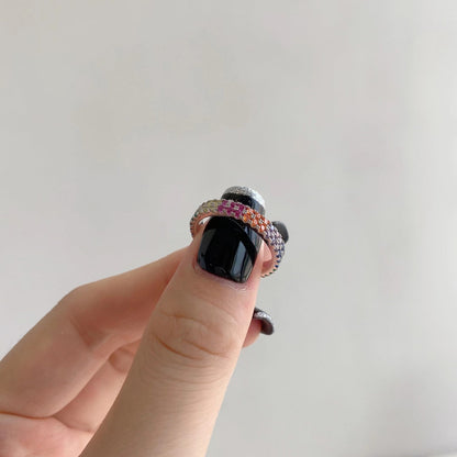 [Polaidi Jewelry]Unique Colorful Round Cut Tennis Ring