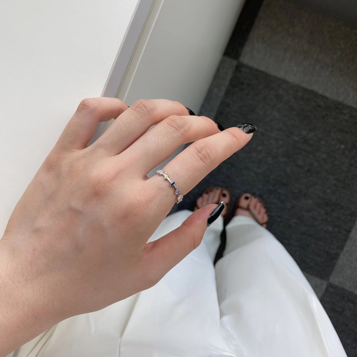 [Polaidi Jewelry]Unique Trapezoid Cut Daily Ring
