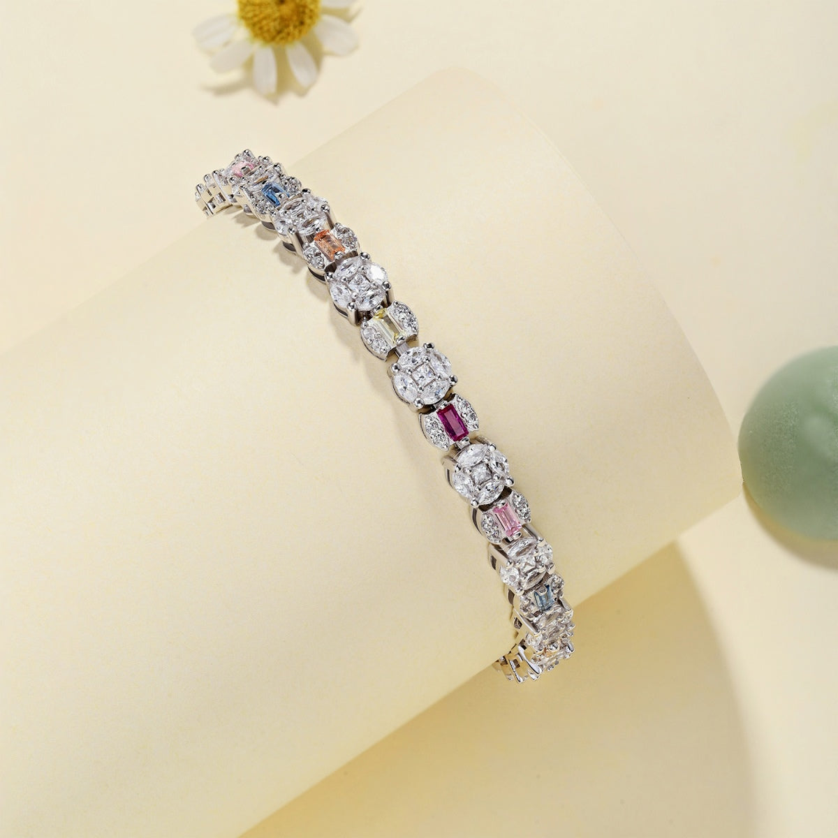 [Polaidi Jewelry]Dazzling Radiant Multi Cut Daily Bracelet