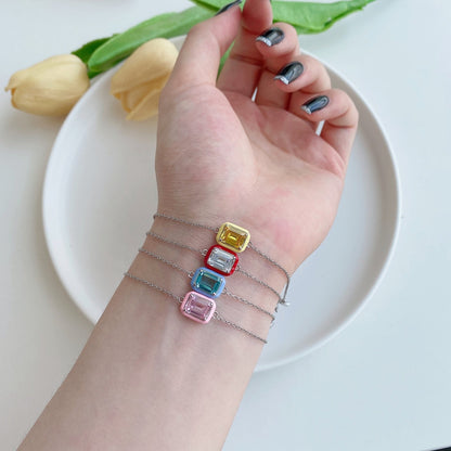 [Polaidi Jewelry]2.0 Carat Sparkling Colorful Emerald Cut Daily Bracelet