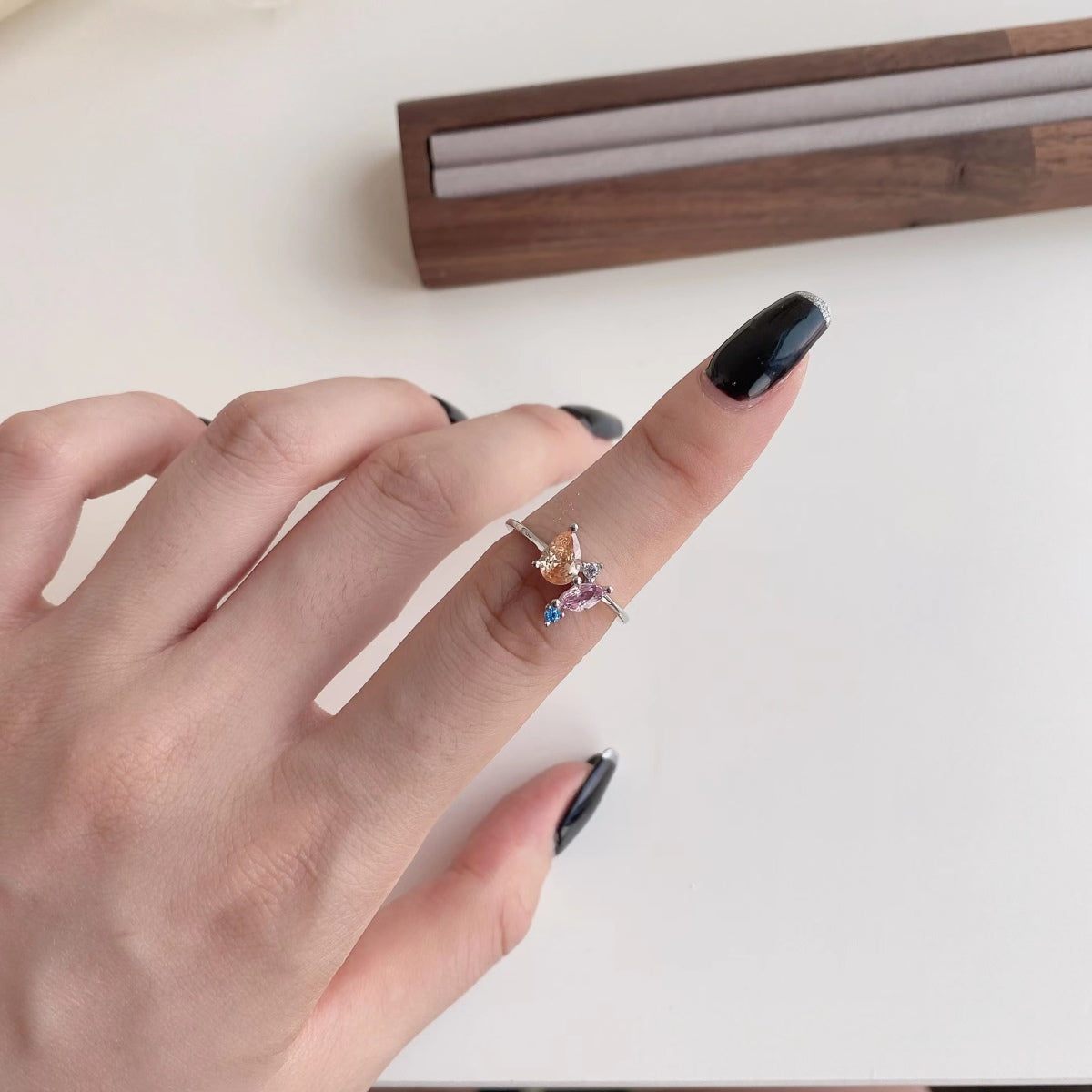 [Polaidi Jewelry]Radiant Colorful Multi Cut Daily Ring