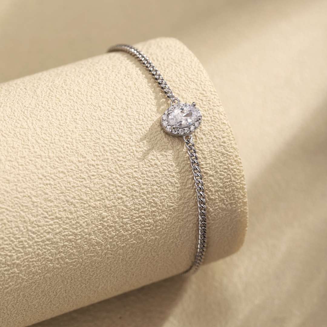 [Polaidi Jewelry]Exquisite Oval Shape Bracelet