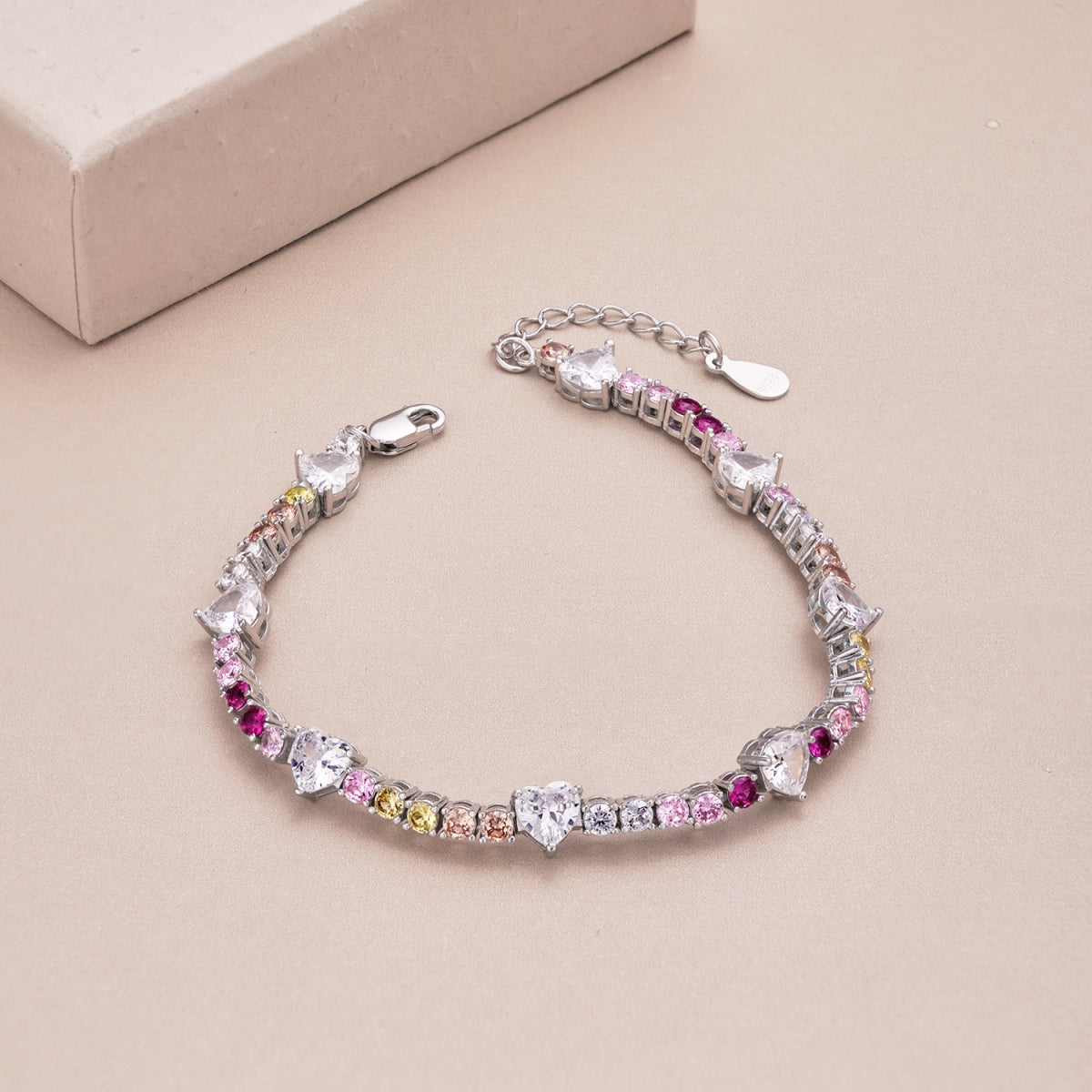 [Polaidi Jewelry]Romantic Heart Shape Round Cut Lover Bracelet