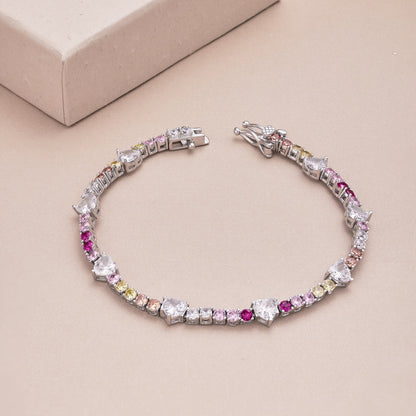 [Polaidi Jewelry]Romantic Heart Shape Round Cut Lover Bracelet
