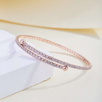 [Polaidi Jewelry]Row of Diamonds Round Fashion Bracelet