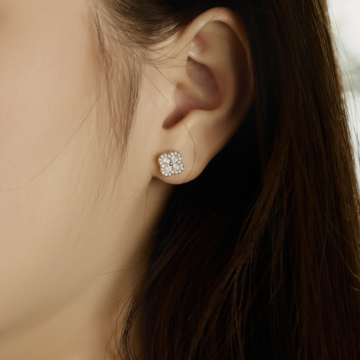 [Polaidi Jewelry]Four-Leaf Clover Flower Shaped Earrings