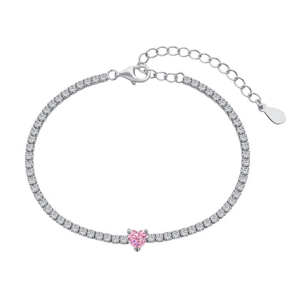 [Polaidi Jewelry]0.5 Carat Elegant Romantic Heart Shape Lover Bracelet