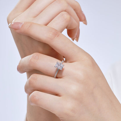 [Polaidi Jewelry]2.0 Carat Dazzling Sparkling Radiant Cut Party Ring