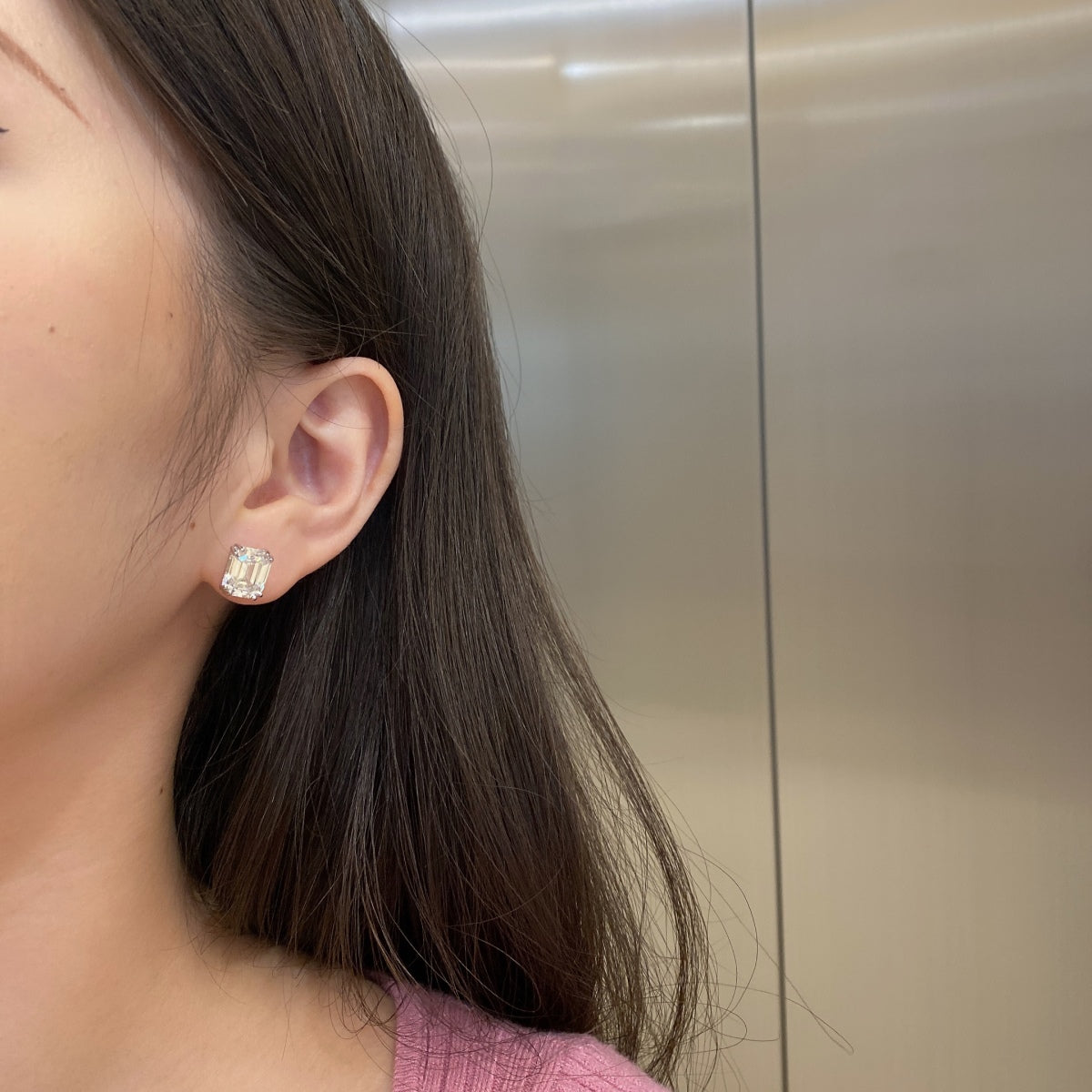 [Polaidi Jewelry]Dazzling Square Shape Earrings