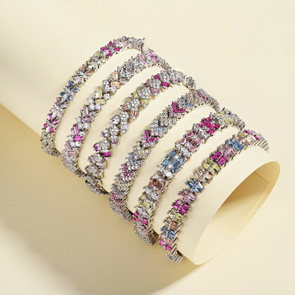 [Polaidi Jewelry]Delicate Colorful Multi Cut Party Bracelet
