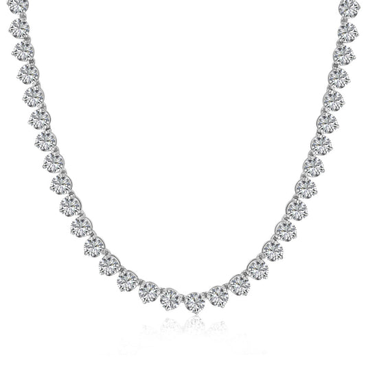 [Polaidi Jewelry]Ornate Heart Cut Tennis Necklace
