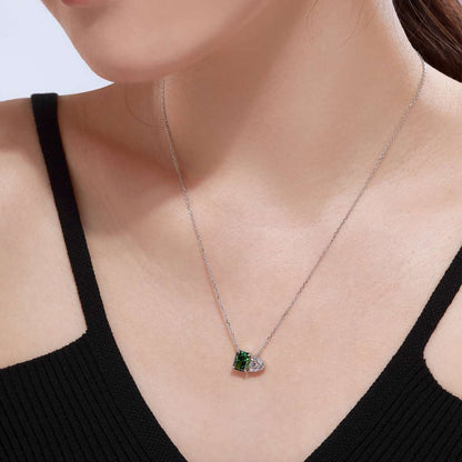 [Polaidi Jewelry]Dazzling Square & Heart Shape Necklace