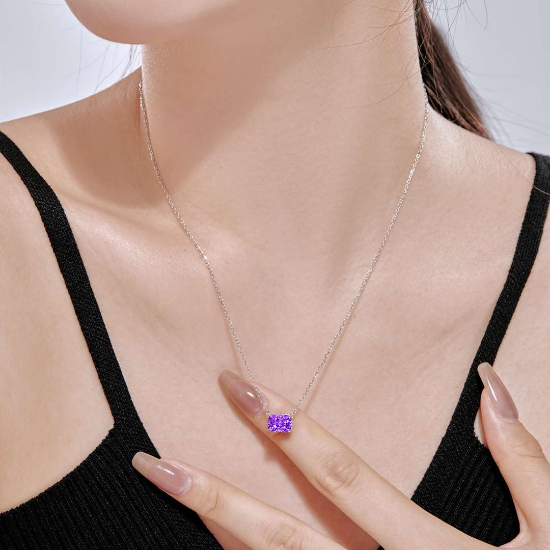 [Polaidi Jewelry]Luxurious Square Shape Colorful Necalack