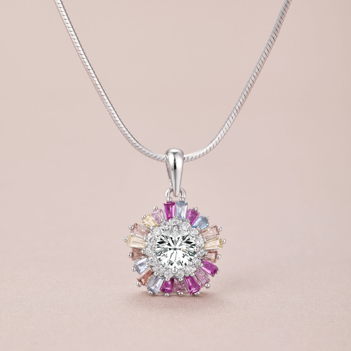 [Polaidi Jewelry]Charming Flower Colorful Necklace