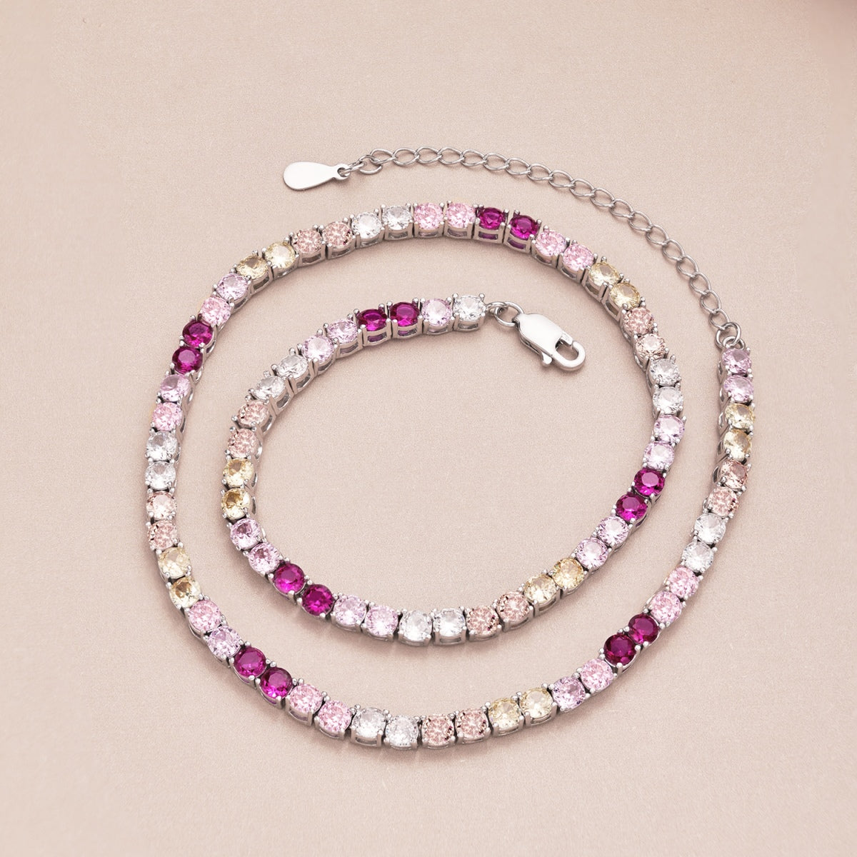 [Polaidi Jewelry]Delicate Colorful Tennis Necklace