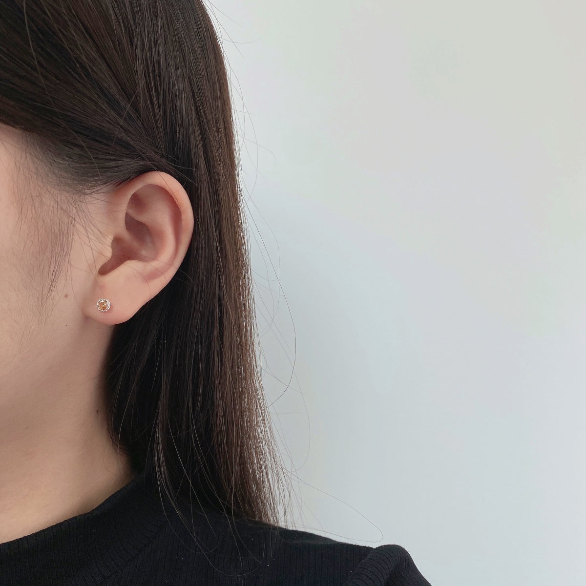 [Polaidi Jewelry]Sparkling Colorful Round Shape Earrings