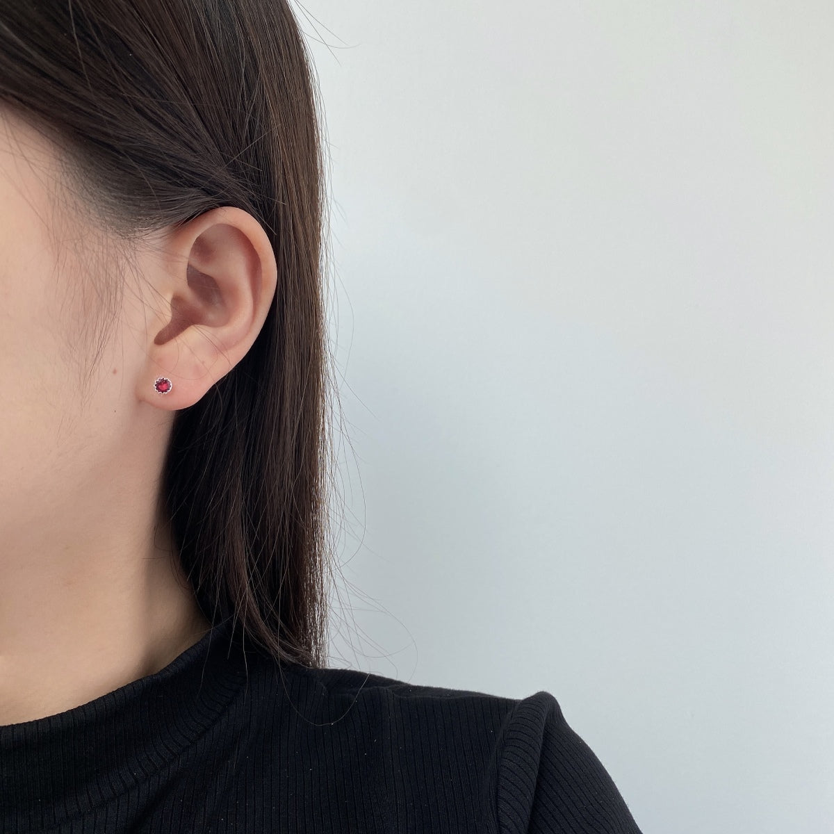 [Polaidi Jewelry]Sparkling Colorful Round Shape Earrings