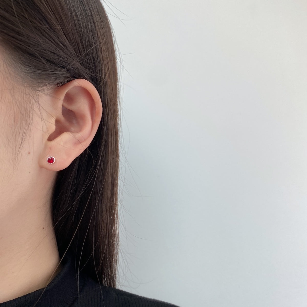 [Polaidi Jewelry]Sparkling Colorful Round Shape Earrings