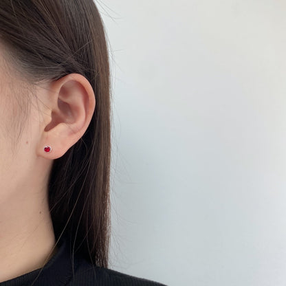 [Polaidi Jewelry]Sparkling Colorful Round Shape Earrings