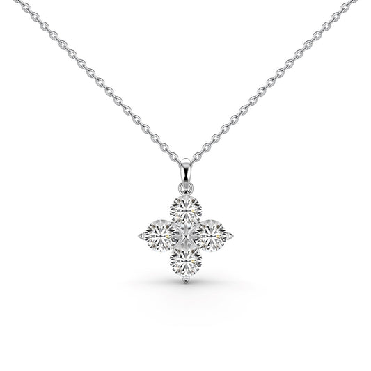 [Polaidi Jewelry]Four-Leaf Clover And Eight-Pointed Star Necklace