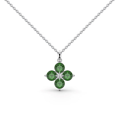 [Polaidi Jewelry]Four-Leaf Clover And Eight-Pointed Star Necklace