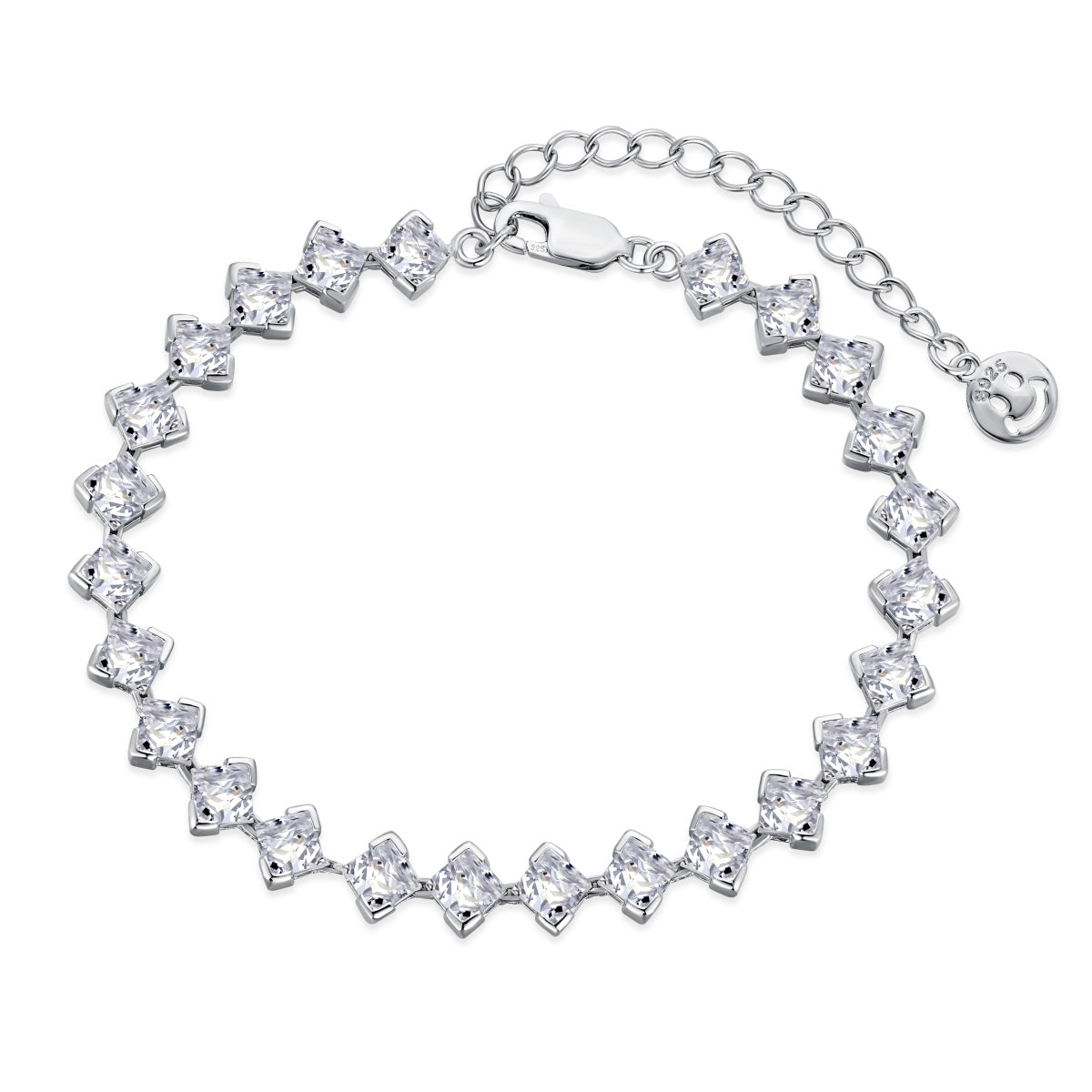 [Polaidi Jewelry]0.5 Carat Ornate Princess Cut Daily Bracelet