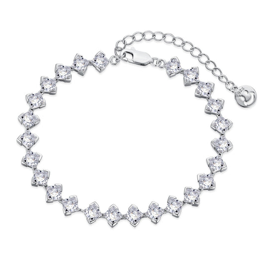 [Polaidi Jewelry]0.5 Carat Ornate Princess Cut Daily Bracelet