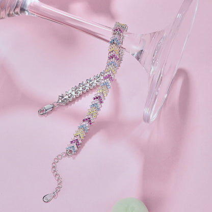 [Polaidi Jewelry]Ornate Sparkling Round Cut Party Bracelet