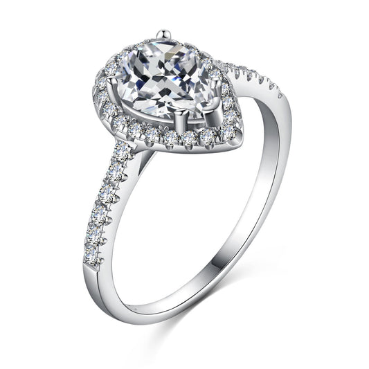 [Polaidi Jewelry]1.0 Carat Luxurious Resplendent Water Drop Shape Wedding Ring