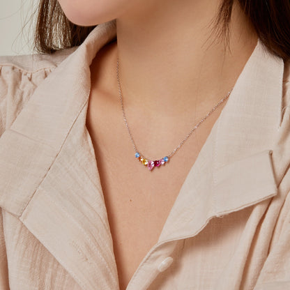 [Polaidi Jewelry]Dainty Colorful Heart Necklace